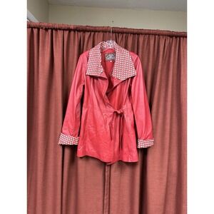 Vintage Vera Pelle Red Leather Jacket Italian Size 46 USA Size Medium/Large